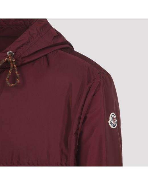 Moncler Red Nidge Zip Hooded Jacket for men