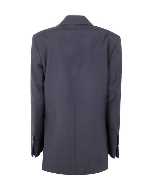Ann Demeulemeester Blue Single-Button Tie-Detail Jacket