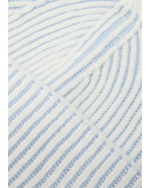 Varley White Ribbed-Knit Beanie