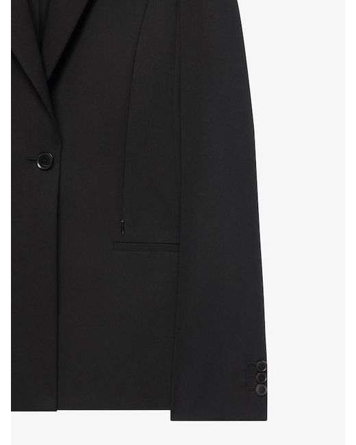 Givenchy Black Single-Breasted Cape Jacket