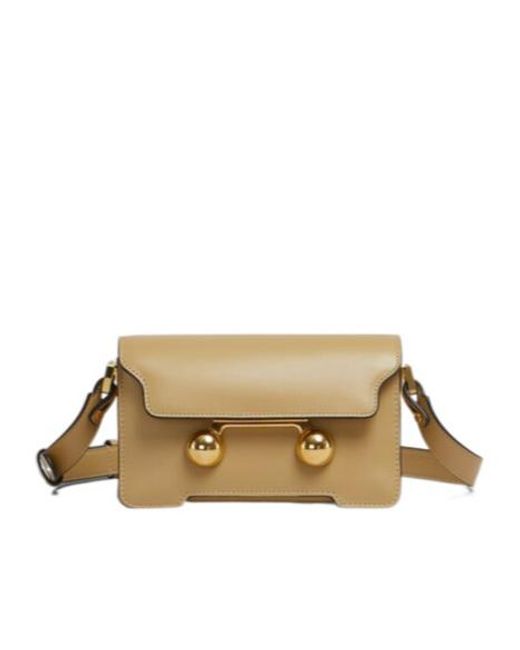 Marni Natural Trunkaroo Foldover-Top Mini Shoulder Bag