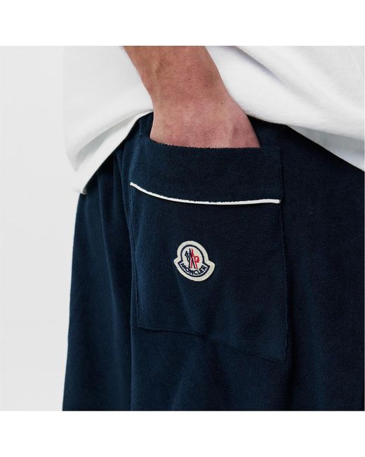 Moncler Blue Logo Drawstring Shorts for men
