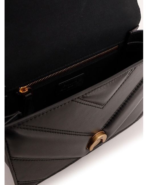 Pinko Black Love One Chain Linked Mini Crossbody Bag
