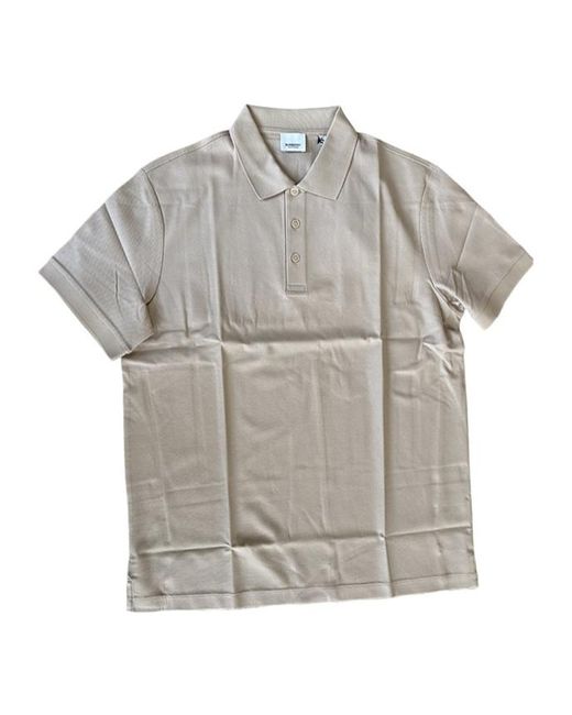 Burberry Gray Cotton Polo Shirt for men