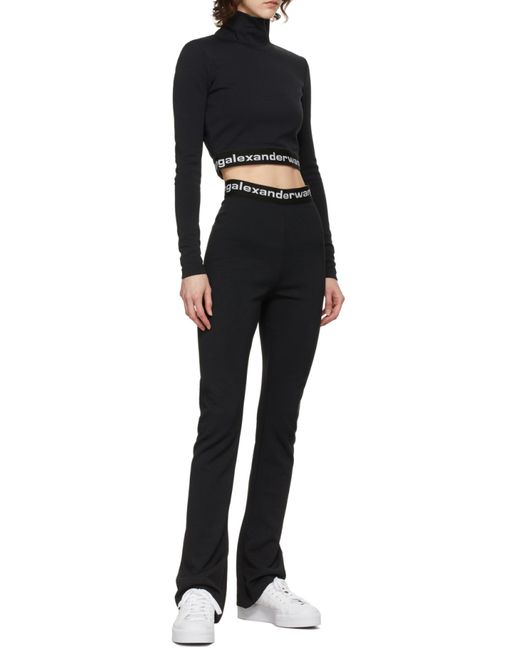 Alexander Wang Black Logo Band Cropped Top