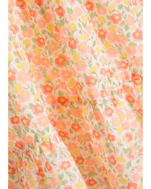 Rixo Pink Floral-Print Cotton Mini Dress