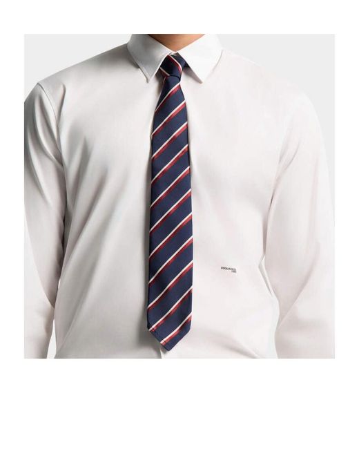 DSquared² White Logo Printed Buttoned Shirt for men