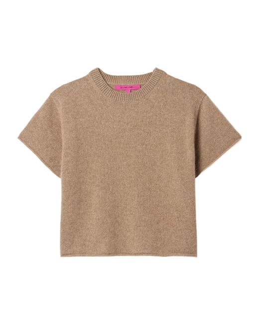 The Elder Statesman Natural Short-Sleeved Cashmere Sweater