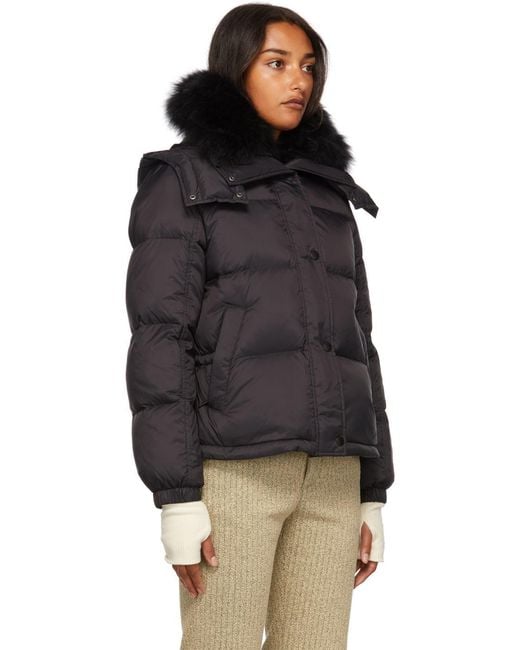 Yves Salomon Black Padded Long-Sleeve Jacket