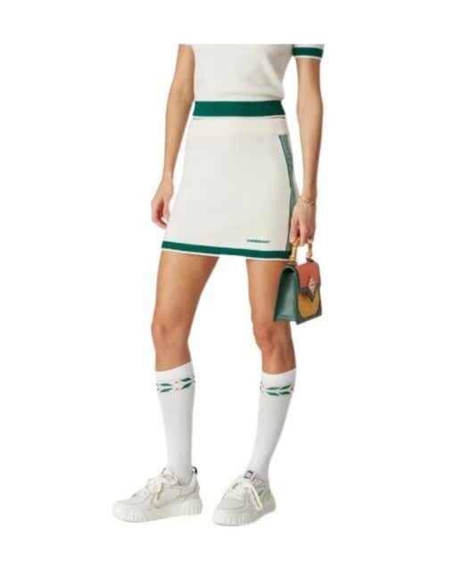 Casablanca White Knit Tennis Mini Skirt