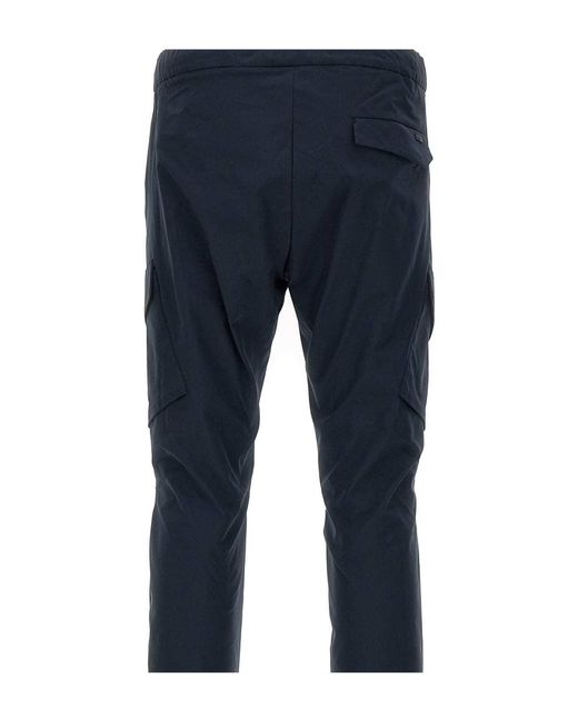 Herno Blue Tapered Drawstring Trousers for men