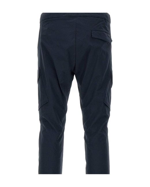 Herno Blue Drawstring Tapered Trousers for men