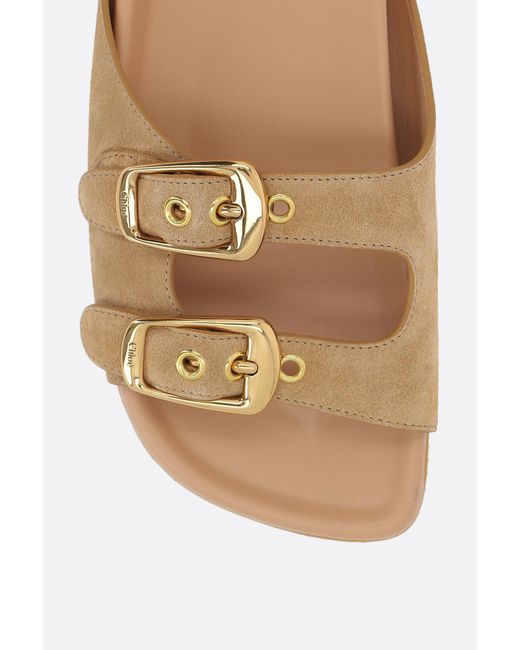 Chloé Brown Chloé Double-Strap Slides