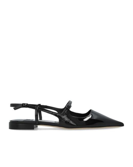 Jimmy Choo Black Open-Heeled Flats