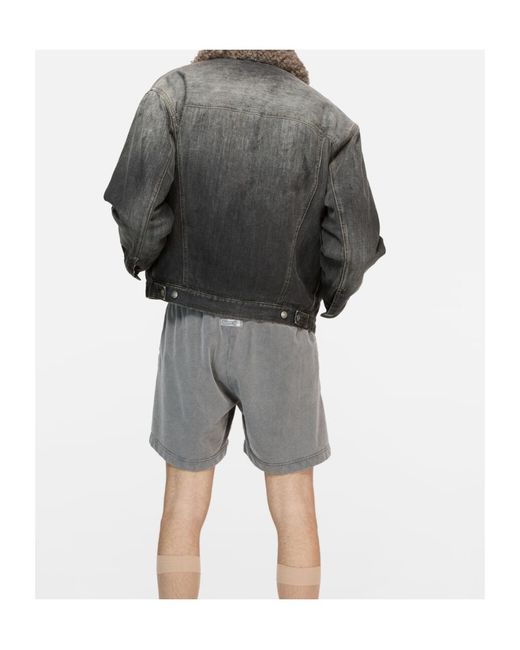 Acne Gray Distressed Denim Jacket for men