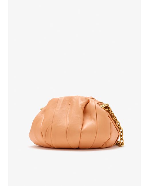 Chloé Natural Chloé Plissé Chain Pleated Shoulder Bag