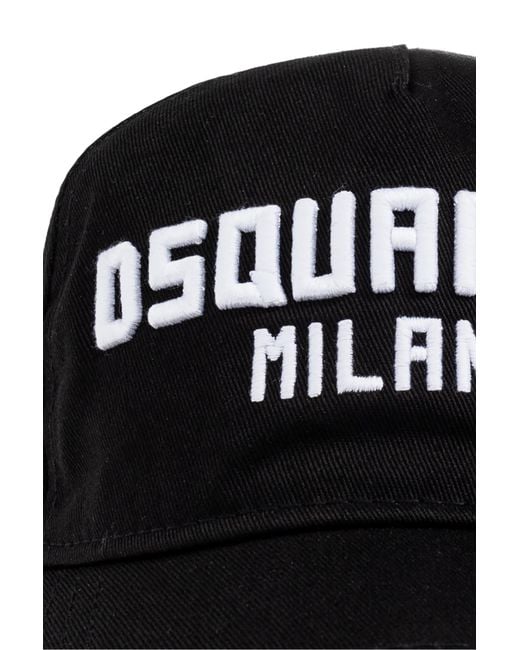 DSquared² Black Baseball Cap for men