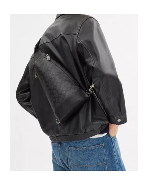 COACH Black Dominic Sling Pack for men