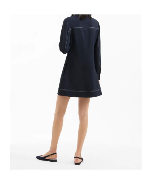 Veronica Beard Blue Collared A-Line Dress