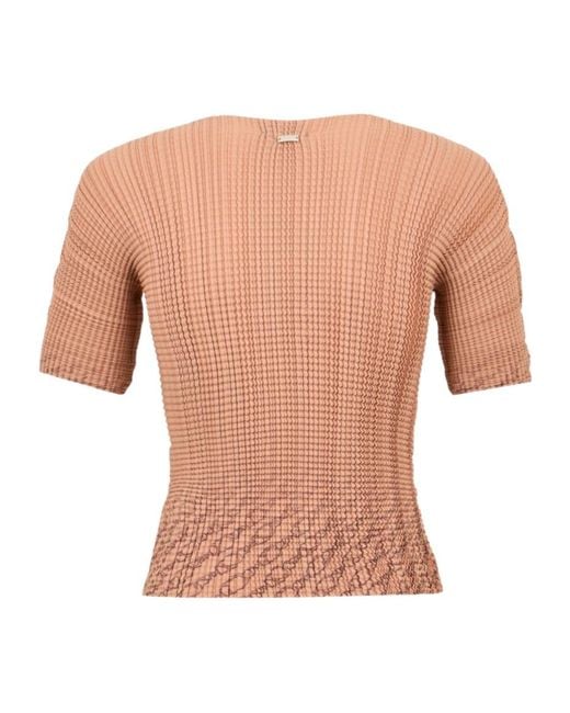Herno Pink Textured Fitted Top