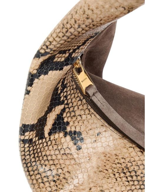 Khaite Multicolor Olivia Medium Snake-Effect Suede And Leather Top Handle Bag