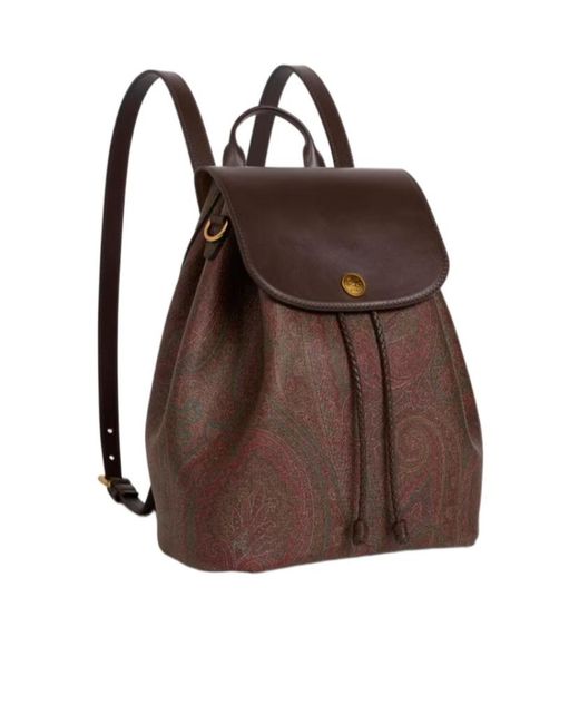 Etro Brown Structured Backpack