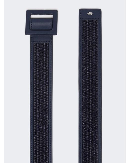 Weekend by Maxmara Blue Raffia Effect Belt