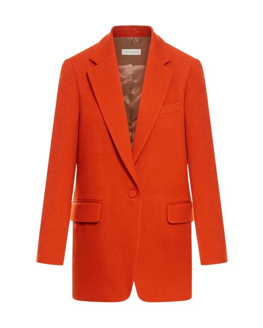 Dries Van Noten Orange V-Neck Single Breasted Jacket