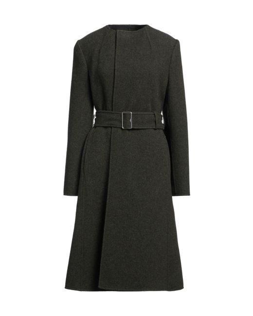 Burberry Black Solid Color Belted Coat