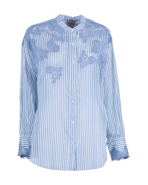Ermanno Scervino Blue Long Sleeve Shirt