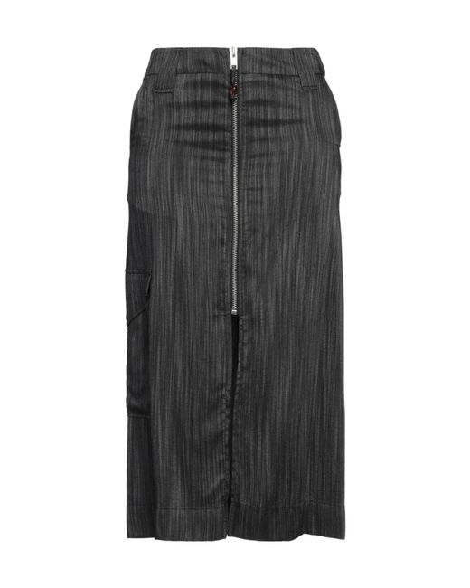 Ganni Black Fashion Solid Color High-Waist A-Line Midi Skirt