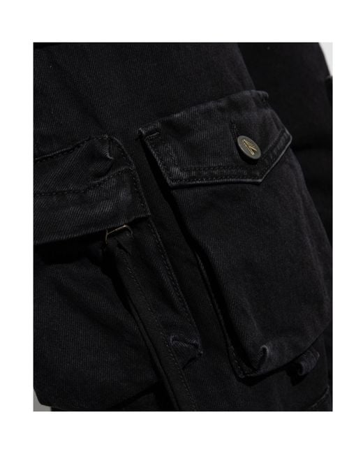 The Attico Black The Logo Patch Cargo Jeans