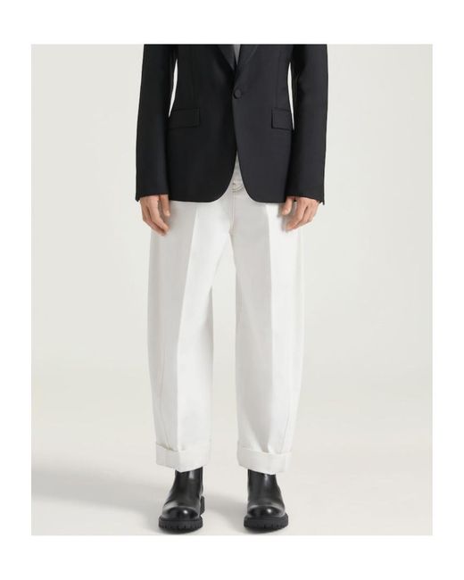 Givenchy White Logo Patch Loose-Fit Jeans for men