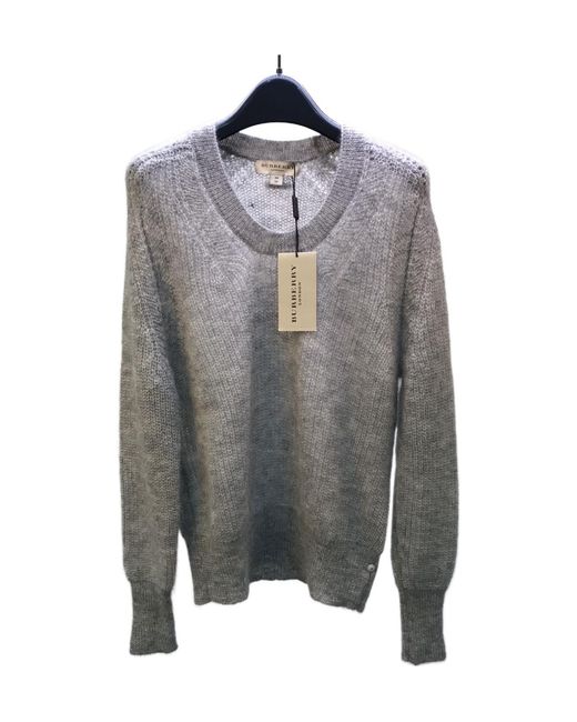 Burberry Gray Round-Neck Knitted Pullover