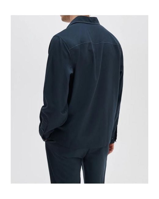 Rag & Bone Blue Austin Tropical Wool Shirt for men