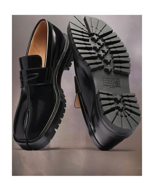 Maison Margiela Gray Tabi County Slip-On Loafers