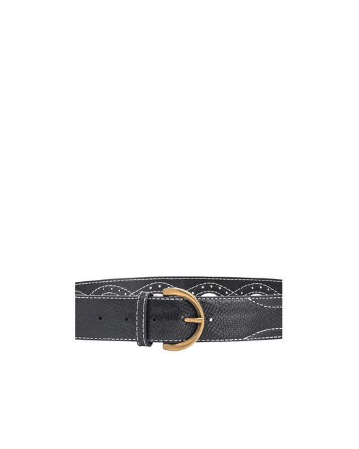 Pinko White Cut-Out Detailed Buckled Belt