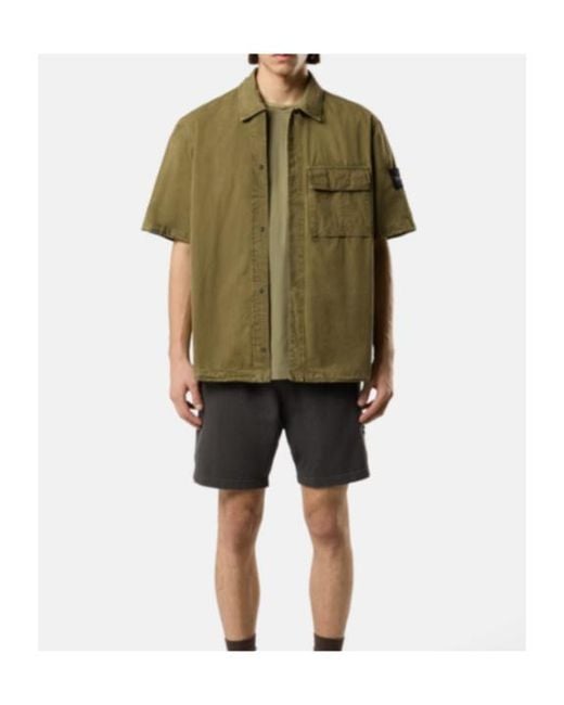 Stone Island Green Short-Sleeve Shirt for men