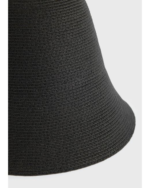 Totême Black Woven Paper Sun Hat