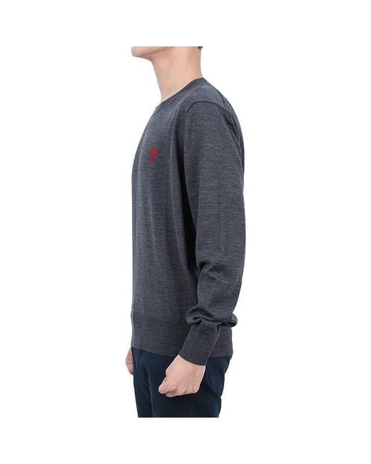 AMI Blue Long-Sleeved Sweater for men
