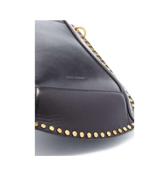 Isabel Marant Black Curved Edge Logo Printed Shoulder Bag