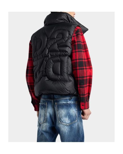 DSquared² Black D2-Upside-Down Vest for men