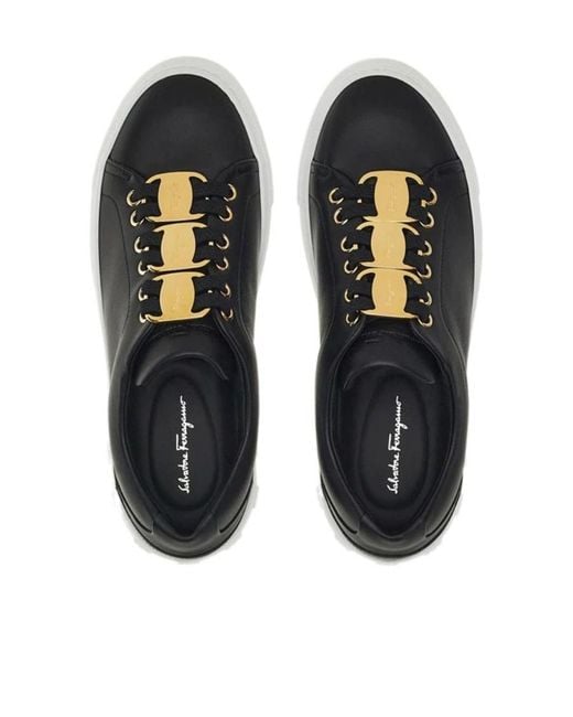 Ferragamo Black Logo Casual Sneakers