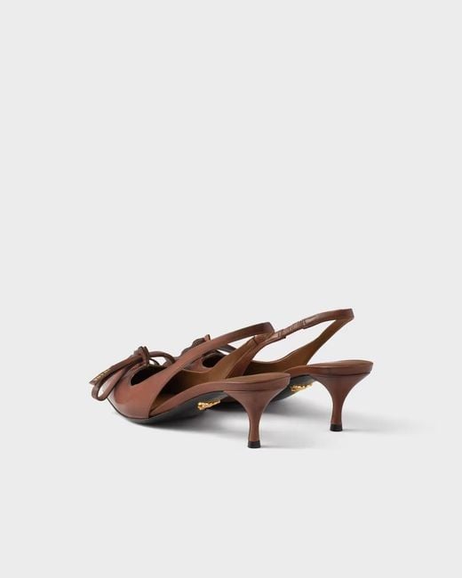 Prada Brown Leather Slingback Pumps
