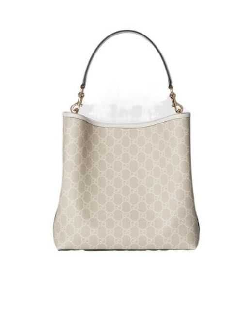 Gucci Natural Gg Emblem Small Shoulder Bag