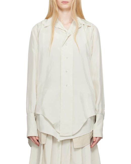 Maison Margiela White Buttoned Long-Sleeved Shirt