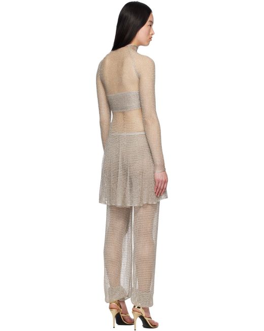 Alaïa Gray Alaïa Mesh Knit Short Dress