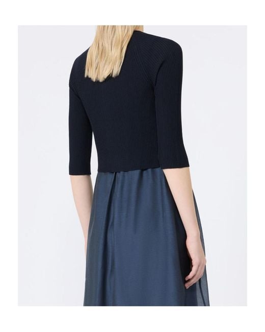 Max Mara Blue Smmkiwi Cropped Cardigan