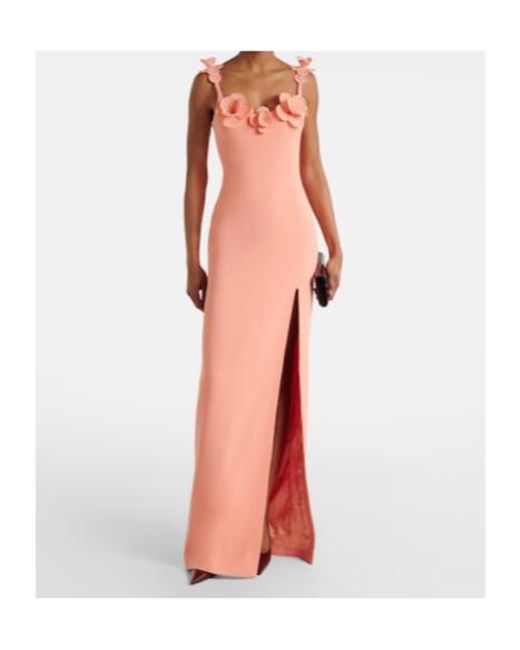 David Koma White Floral-Applique Gown