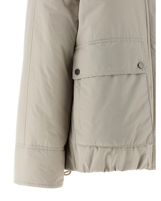 Brunello Cucinelli Gray Cashmere Neck Down Jacket